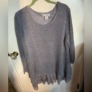 NorthStyle Heather Gray Tunic with Lace Detail